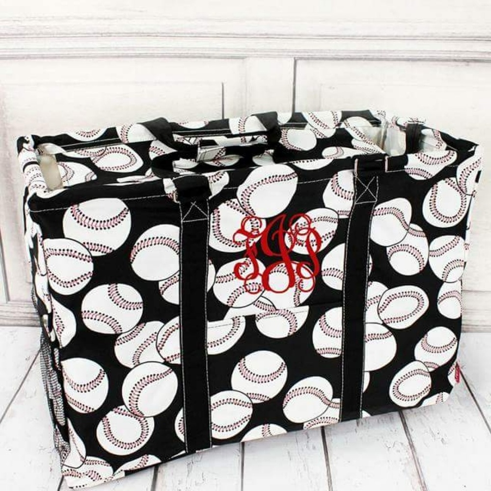 Personalized Baseball tote bag.